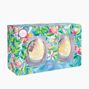 Lilly Pulitzer Stemless Wine Glasses